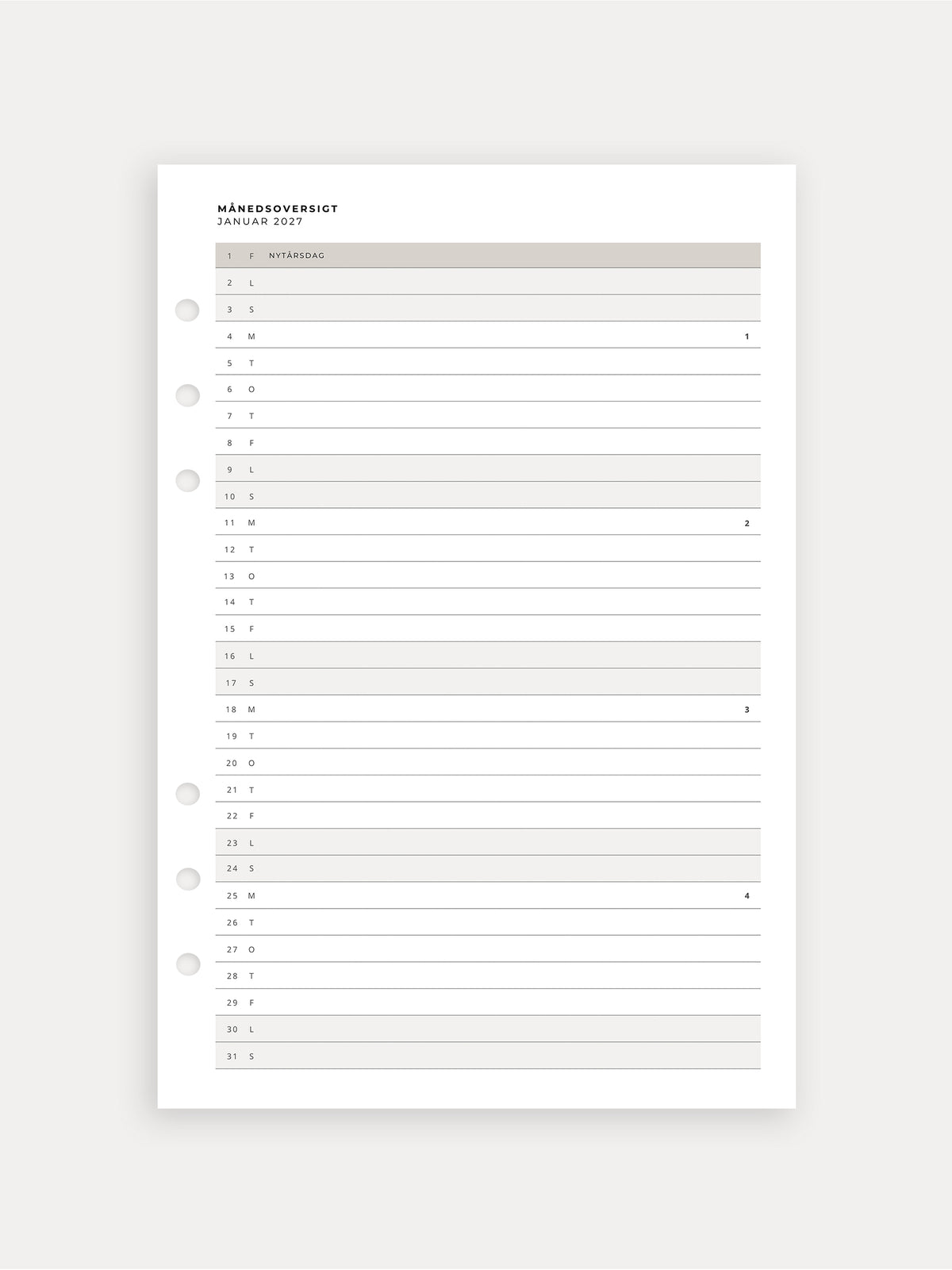 2026 Daily Planner - 1st Half-Year