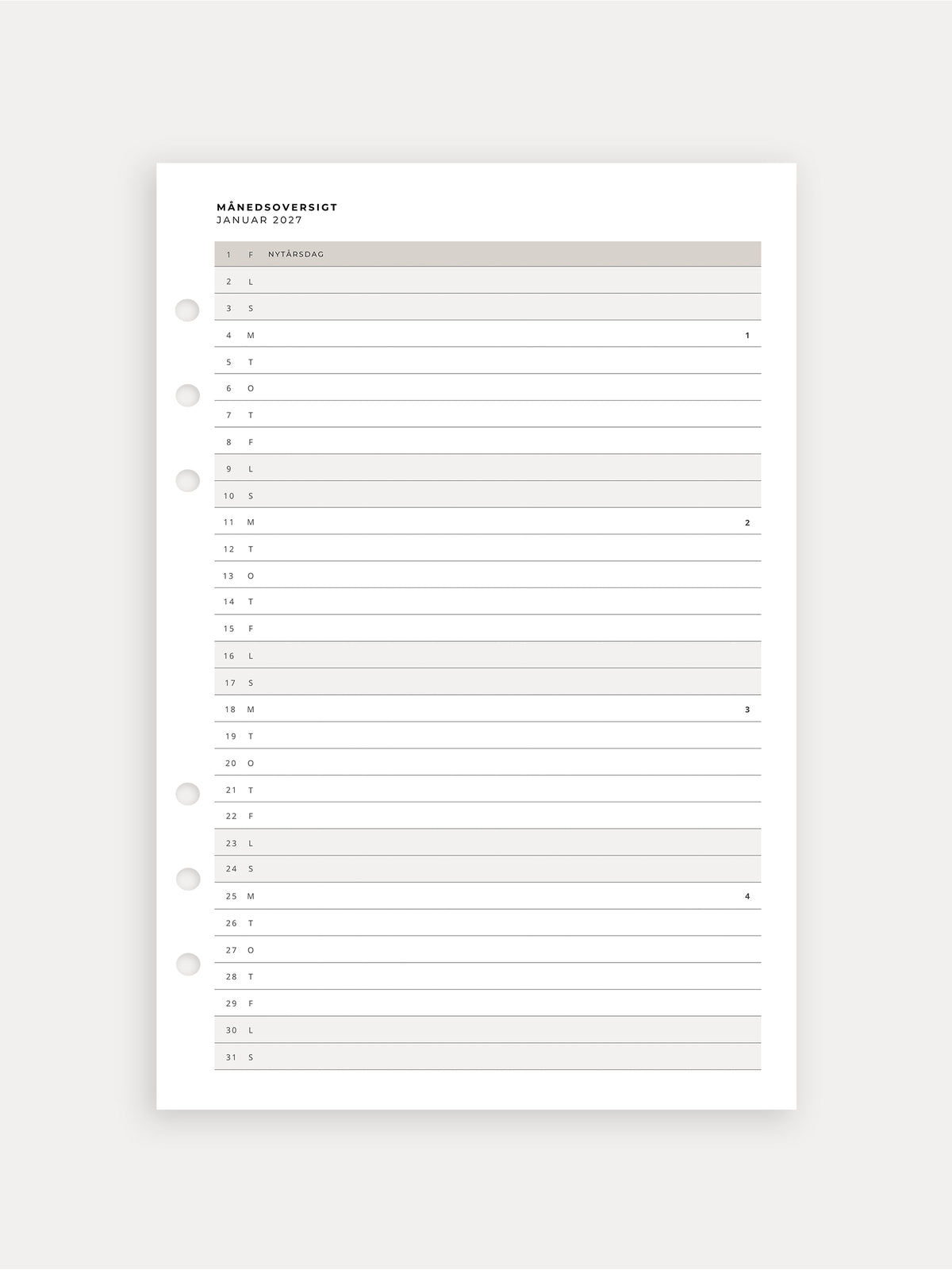 2026 Daily Planner - 1st Half-Year