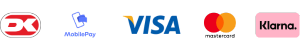 Betalingsmetoder: Dankort, MobilePay, Mastercard, Visa og Klarna
