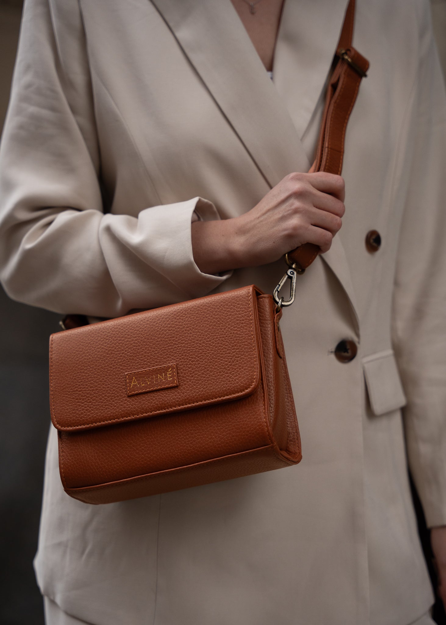 CC Clutch i cognac