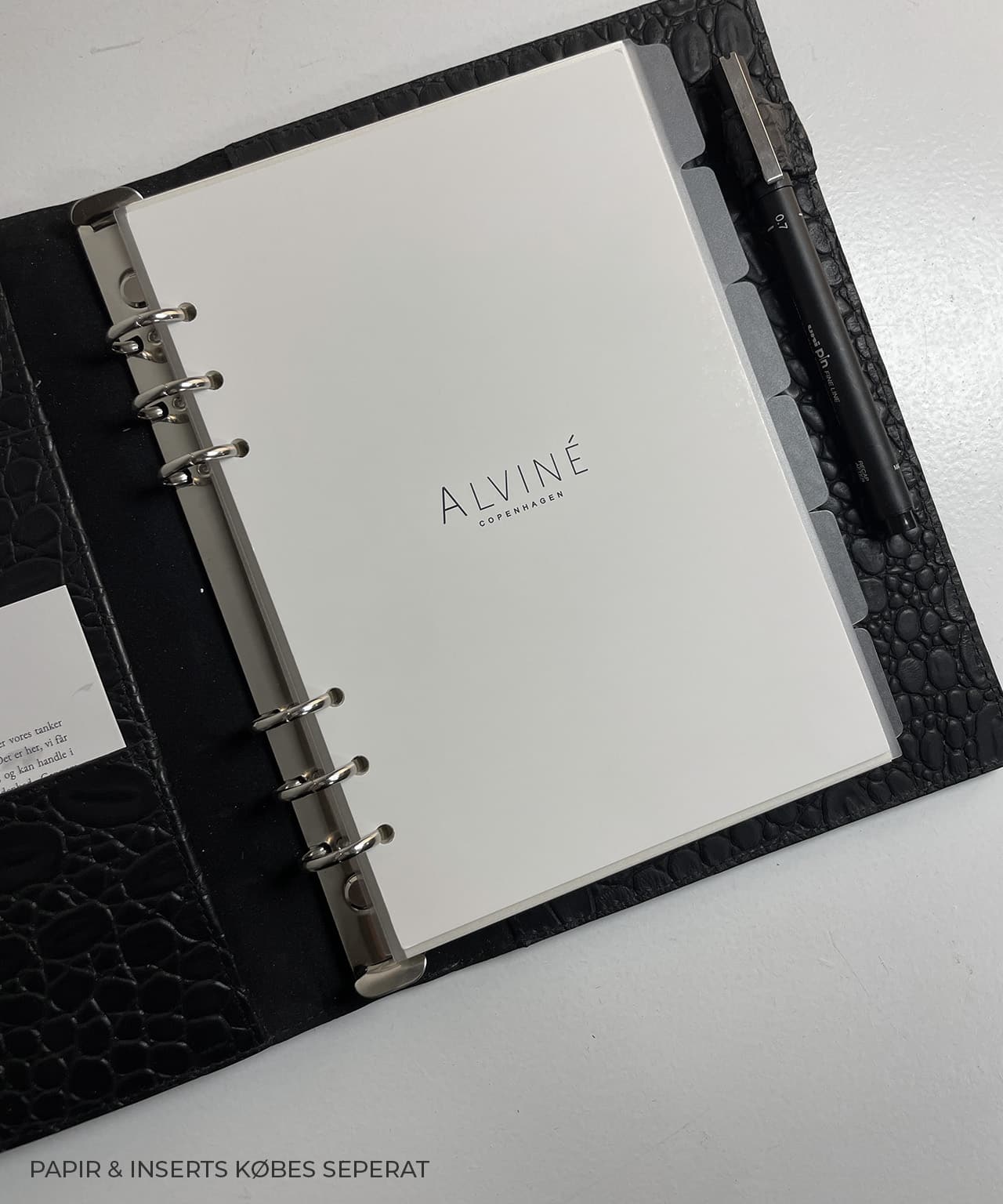 Forsiden af planner med inserts