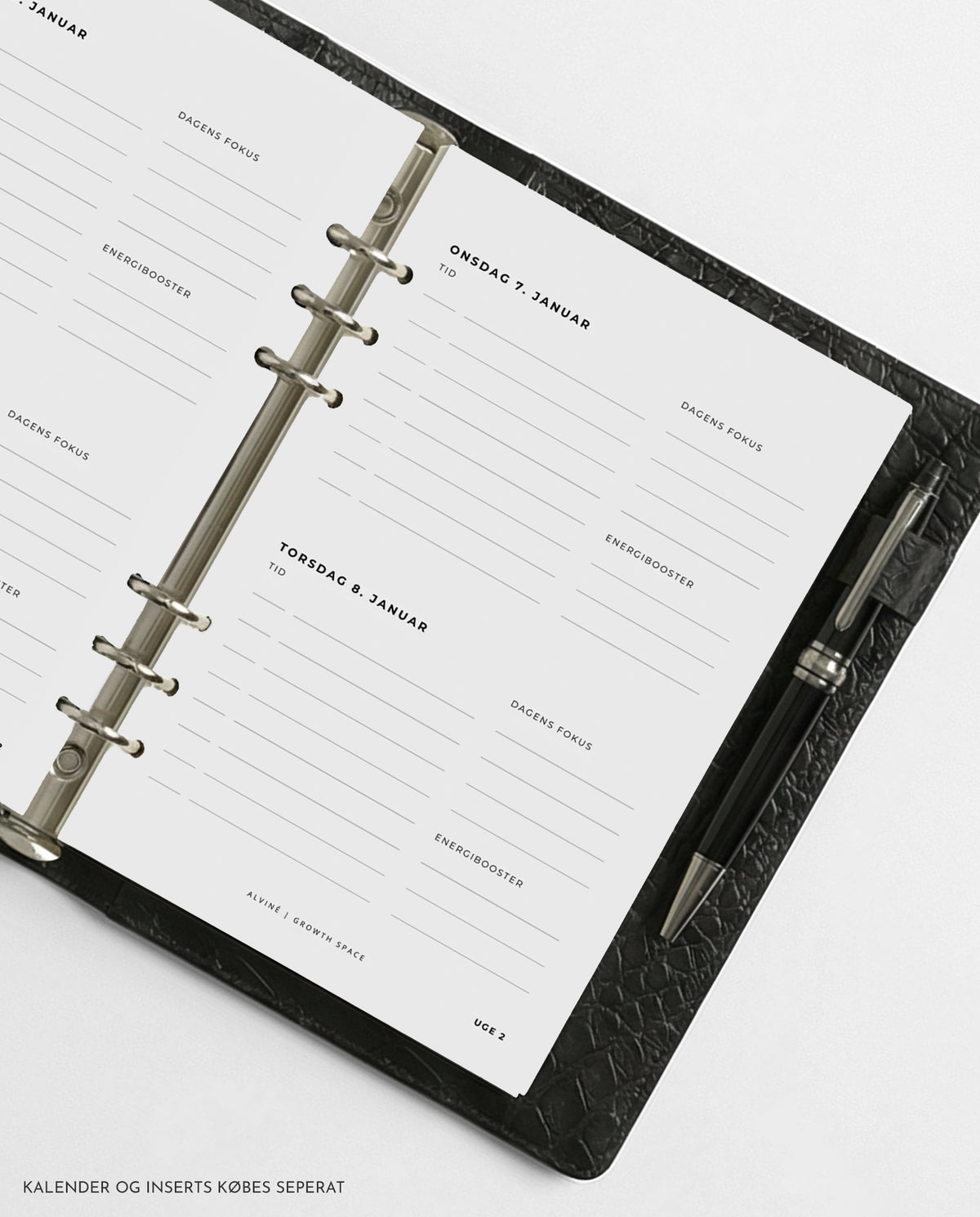 Planner Case | Espresso Croc Læder | ALVINÉ