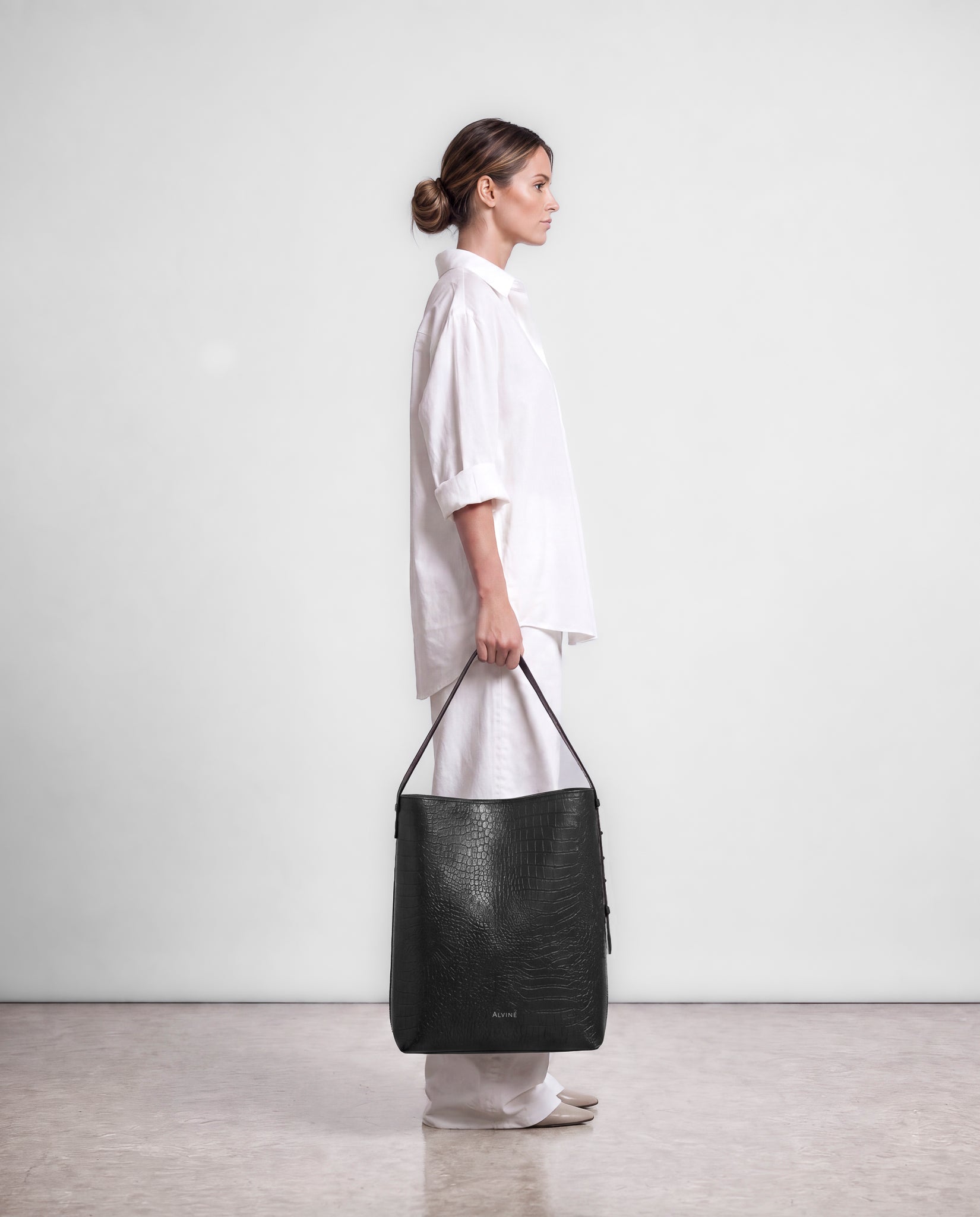 Signature Tote - Sort Croc