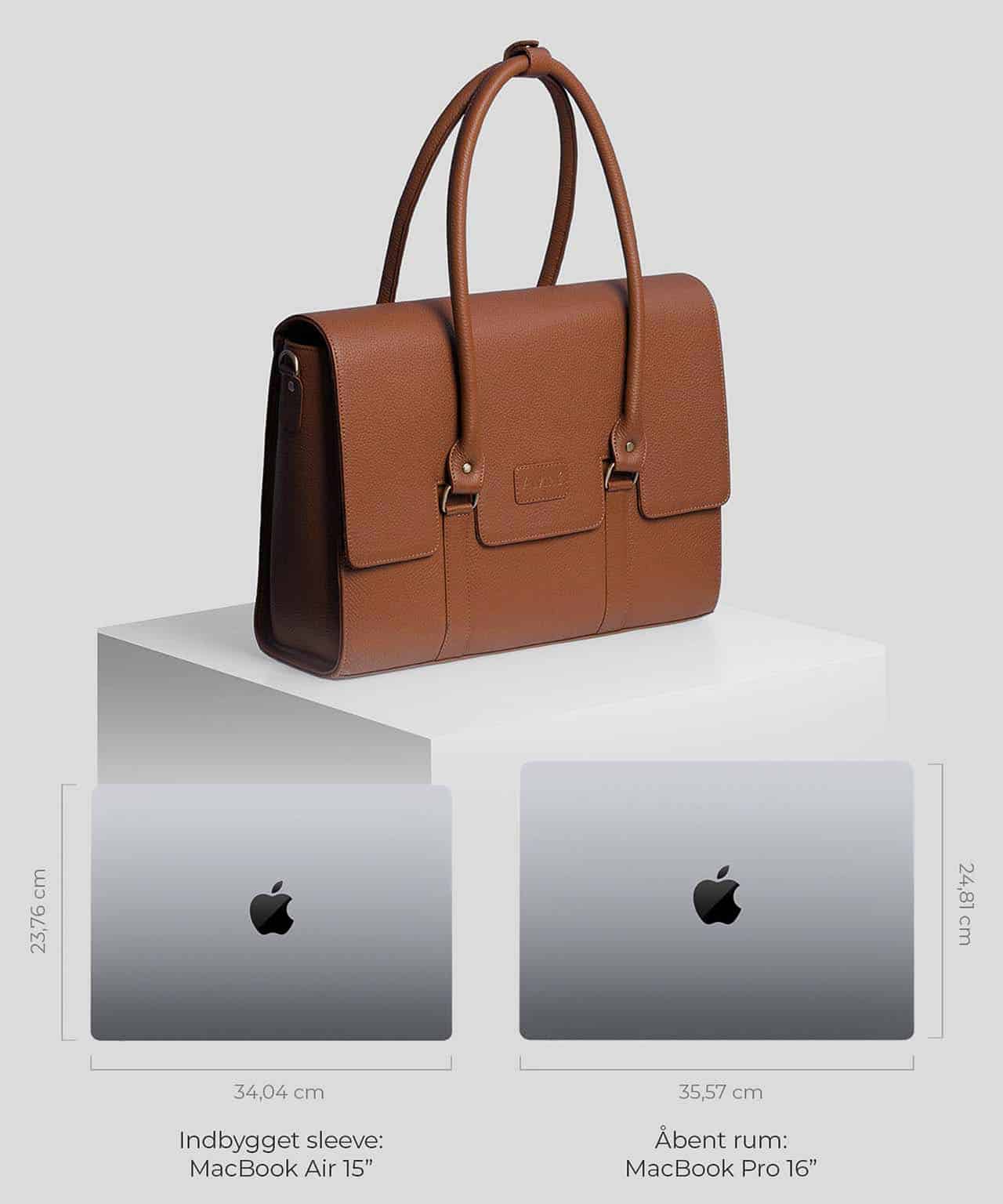 Laptop størrelser der passer i Classic Collection arbejdstasken